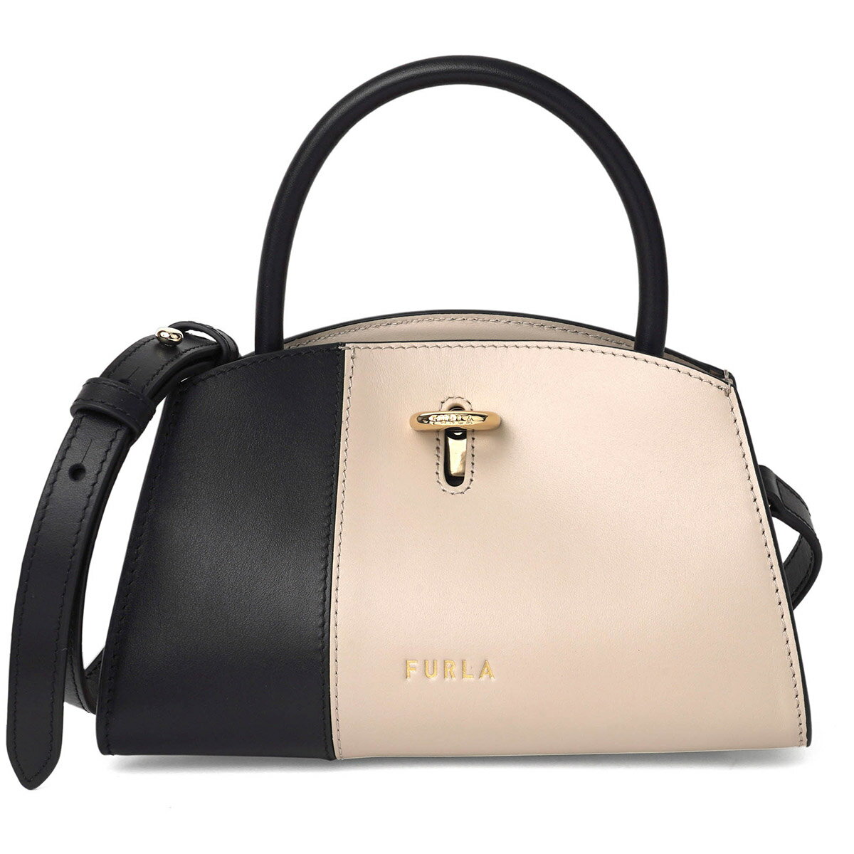 【楽天スーパーSALE超目玉商品★半額！】フルラ ハンドバッグ FURLA ジェネシ WB00869 BX2292 2518S 1 007 13 レディース ベージュ ブラックのサムネイル