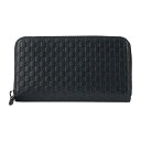 【P5倍4/25限定さらに最大5000円クーポン対象】グッチ 長財布(ラウンドファスナー) GUCCI マイクロ グッチシマ 544473 BMJ1N 1000 ユニセックス ブラック 黒 アウトレット