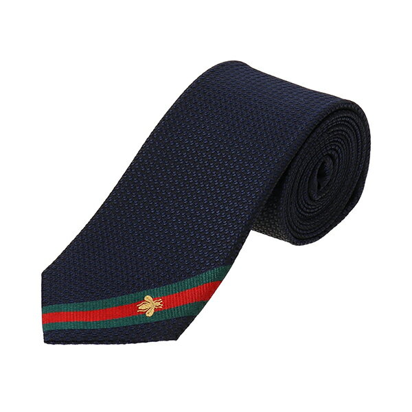 【最大5,000円OFFクーポン対象】グッチ ネクタイ GUCCI ビーウェブ付き シルク タイ 456510 4E002 4066 メンズ ネイビーのサムネイル