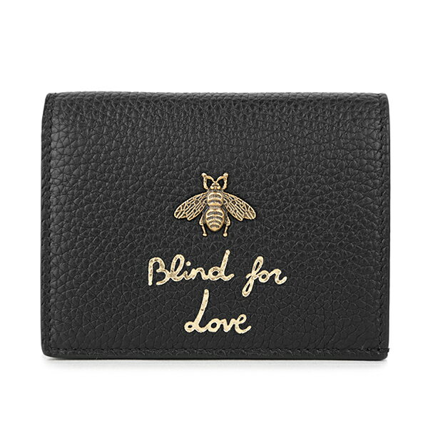 【最大5000円OFFクーポン配布中】グッチ 2つ折り財布 GUCCI アニマリエ 460185 A7M0T 1000 レディース ブラック 黒 アウトレットのサムネイル