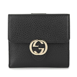 グッチ 二つ折り財布（メンズ） 【最大5000円クーポン対象4/23まで】グッチ 2つ折り財布 GUCCI ダラーカーフ 615525 CAO0G 1000 ユニセックス ブラック 黒 アウトレット