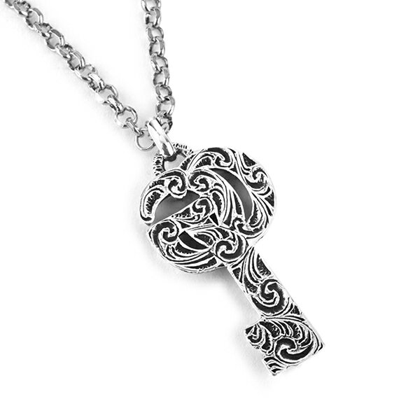 【P5倍3/25限定★さらに1万円以上で1500円〜3万円OFF決算クーポン対象】グッチ ネックレス GUCCI ダブルG キー 627757 J8400 0701ユニセックス シルバー