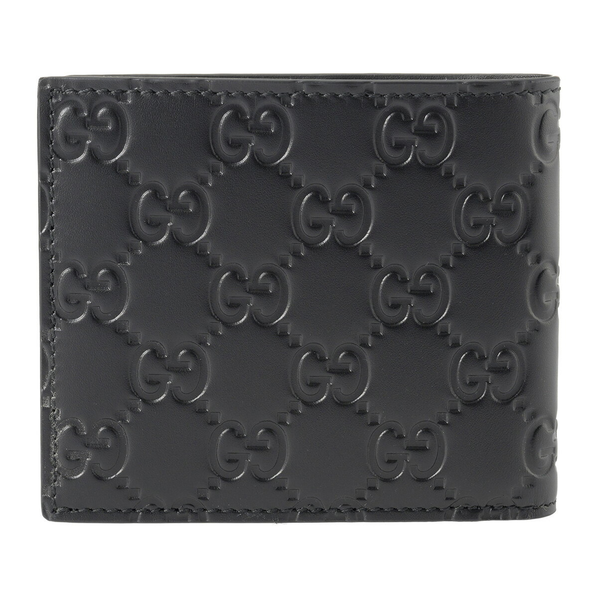 グッチ 2つ折り財布 GUCCI グッチッシマ 473916 CWC1N 1000 メンズ ブラック 黒【5,000円OFF★決算クーポン】