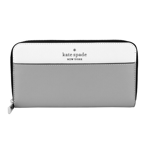 【1万円以上で1000円OFFクーポン★最大5000円8/28まで】ケイトスペード 長財布(ラウンドファスナー) kate spade ステイシー WLR00120 020 レディース グレー ホワイト 白のサムネイル