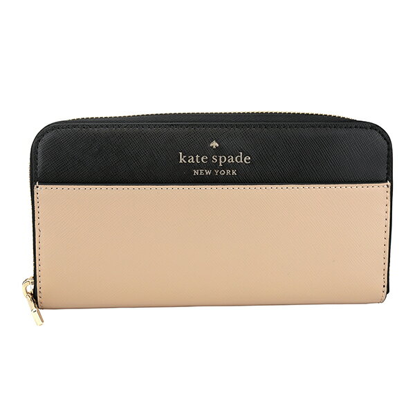 【最大5000円OFFクーポン対象】ケイトスペード 長財布(ラウンドファスナー) kate spade ステイシー WLR00120 129 レディース ベージュ ブラック 黒