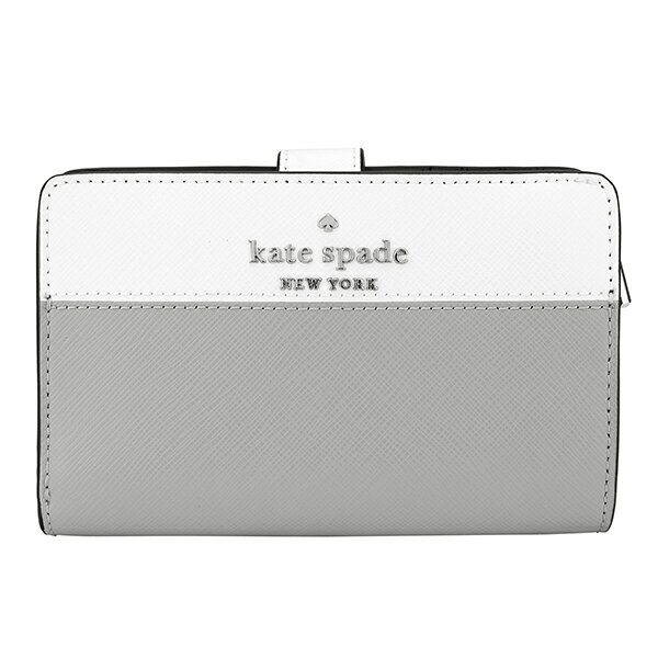 ケイト・スペード ニューヨーク 財布（レディース） 【最大5,000円OFFクーポン】ケイトスペード 2つ折り財布 kate spade ステイシー WLR00124 020 レディース グレー ホワイト 白