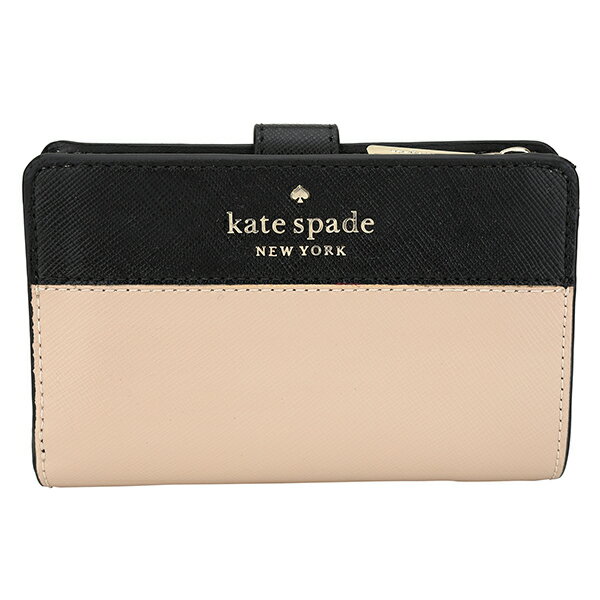 ケイトスペード 財布（レディース） 【最大5,000円OFFクーポン対象】ケイトスペード 2つ折り財布 kate spade ステイシー WLR00124 129 レディース ベージュ ブラック 黒