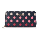 【GWスペシャル★最大10,000円OFFクーポンあり】ケイトスペード 長財布(ラウンドファスナー) kate spade ステイシー K8296 960 レディース ネイビー 紺 マルチ