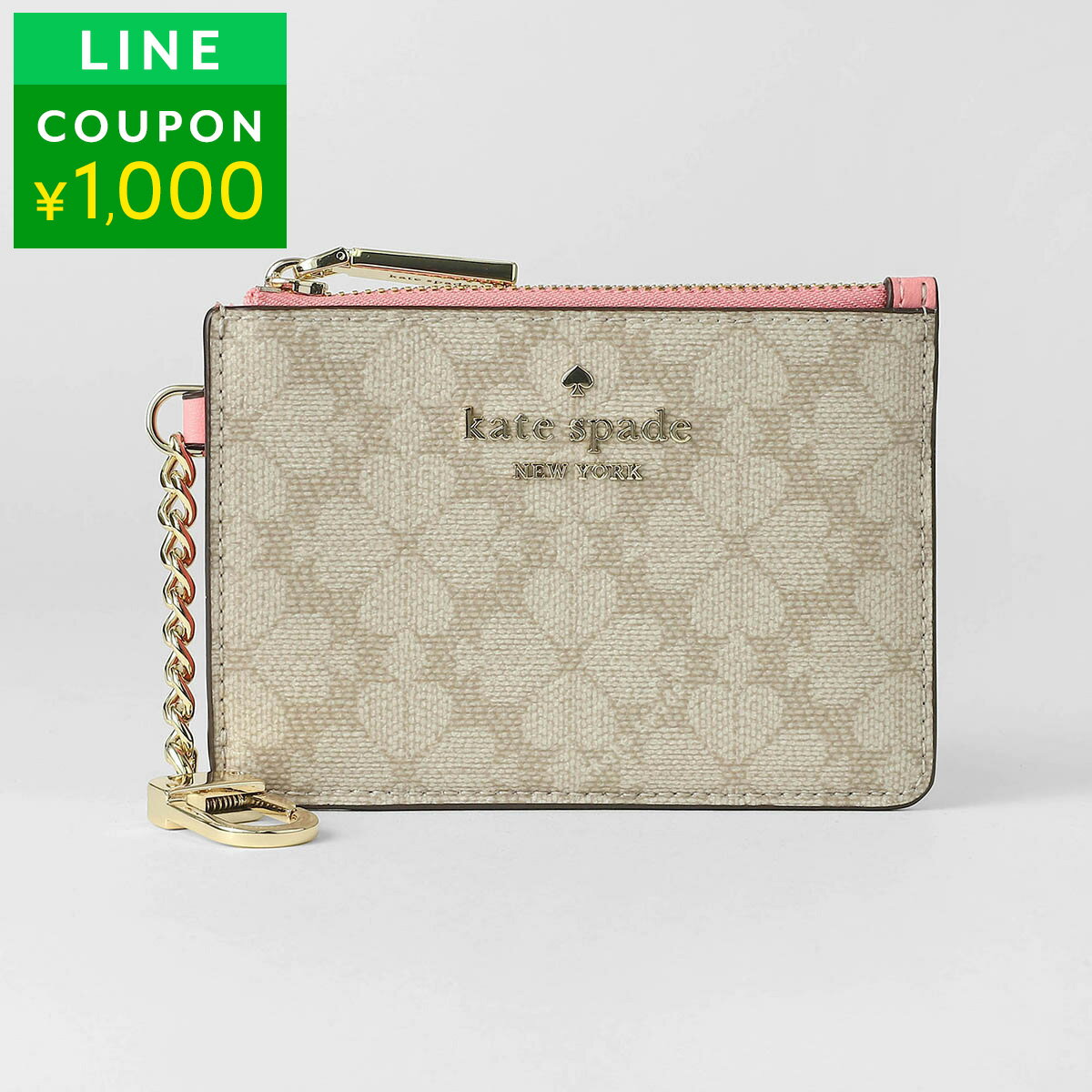 ケイトスペード カードケース kate spade スペード フラワー KN773 960 レディース ベージュ ピンク【1万円で1,000円OFF★最大5,000円OFFクーポン配布中】