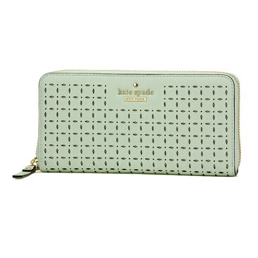 ケイトスペード 長財布(ラウンドファスナー) kate spade PWRU4879 380 財布 ミルトン レーン MILTON LANE LACEY レディース MINT SPLASH(ミントスプラッシュ) グリーン 黄緑 クリスマス カットアウトレザー フェミニン キュート【 ケートスペード 送料無料】