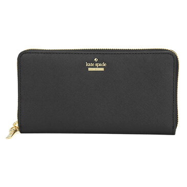 ケイトスペード 長財布(ラウンドファスナー) kate spade PWRU5073 001 財布 キャメロンストリート CAMERON STREET LACEY レイシー レディース BLACK ブラック 黒 メタルロゴ 型押し フェミニン エレガント【 ケートスペード 送料無料】