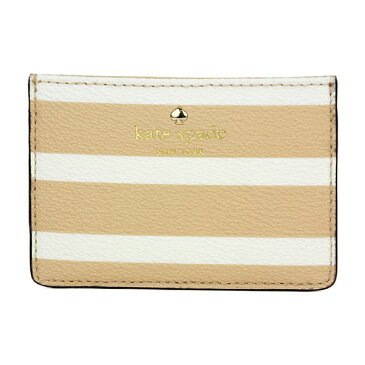 【GW限定☆MAX5000円OFFクーポン〜5/7(月)12:00】ケイトスペード カードケース kate spade PWRU5860 236 ブランド小物 ハイド レーン HYDE LANE STRIPE CARD HOLDER レディース CLASSIC CAMEL/CREAM ベージュ系/クリーム ストライプ シグネチャー パスケース キュート エレ