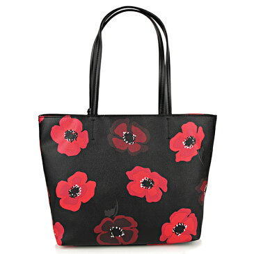 【GW限定☆MAX5000円OFFクーポン〜5/7(月)12:00】ケイトスペード トートバッグ kate spade PXRU8040 098 バッグ ハイドレーン HYDE LANE POPPIES SMALL RILEY ポピー スモール ライリー レディース BLACK MULTI ブラック マルチ 黒 花柄 チャーム キュート フェミニン【 ケ
