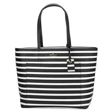 【10%OFF楽天スーパーSALE対象】【最大1000円OFFクーポン配布中】ケイトスペード トートバッグ kate spade PXRU8043 003 バッグ ハイドレーン ストライプ HYDE LANE STRIPE RILEY ライリー レディース BLACK/OFF WHITE ブラック 黒/オフホワイト 白 シグニチャー A4収納可 キ