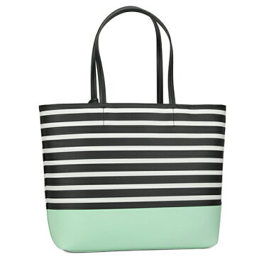 【GW限定☆MAX5000円OFFクーポン〜5/7(月)12:00】ケイトスペード トートバッグ kate spade PXRU8313 377 バッグ ハイド レーン ディップ HYDE LANE DIPPED RILEY ライリー レディース SEA GLASS GREEN シーグラスグリーン/ブラック/オフホワイト ストライプ A4収納可 キュー
