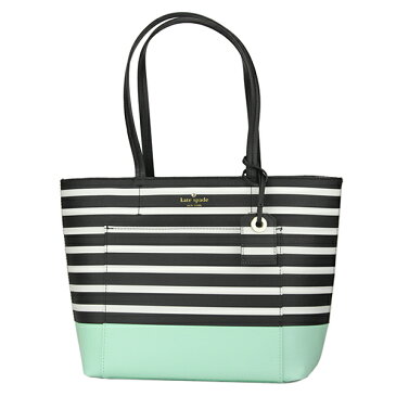 【最大1000円OFFクーポン配布中】ケイトスペード トートバッグ kate spade PXRU8314 377 バッグ ハイド レーン ディップ HYDE LANE DIPPED SMALL RILEY スモール ライリー レディース SEA GLASS GREEN シーグラスグリーン/ブラック/オフホワイト ストライプ キュート【 ケー