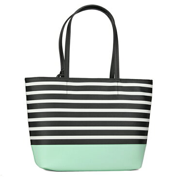 【最大1000円OFFクーポン配布中】ケイトスペード トートバッグ kate spade PXRU8314 377 バッグ ハイド レーン ディップ HYDE LANE DIPPED SMALL RILEY スモール ライリー レディース SEA GLASS GREEN シーグラスグリーン/ブラック/オフホワイト ストライプ キュート【 ケー