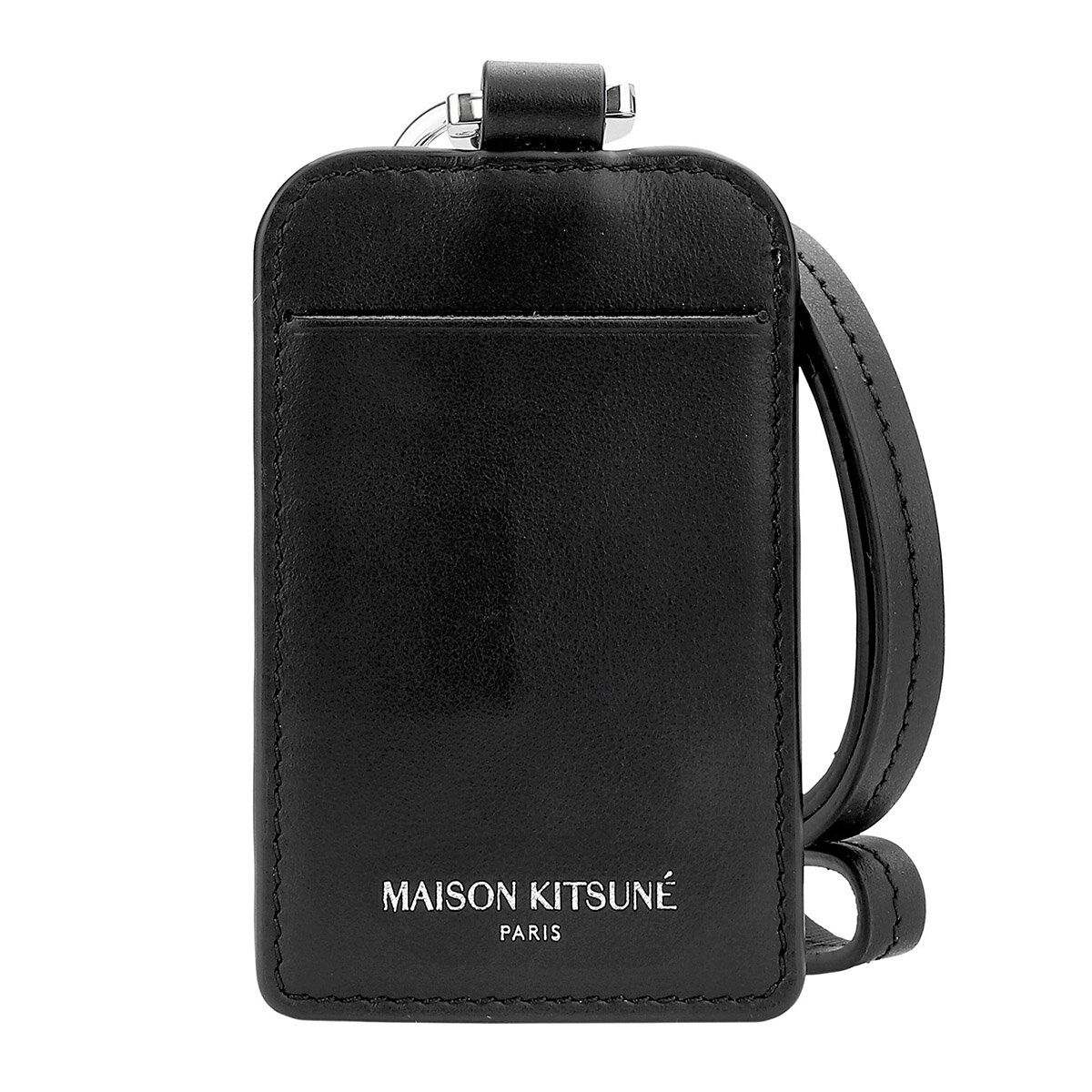 【最大5,000円OFFクーポン対象】メゾン キツネ カードケース MAISON KITSUNE ネックコインパース LM05348LC0038 P199 ユニセックス ブラック 黒