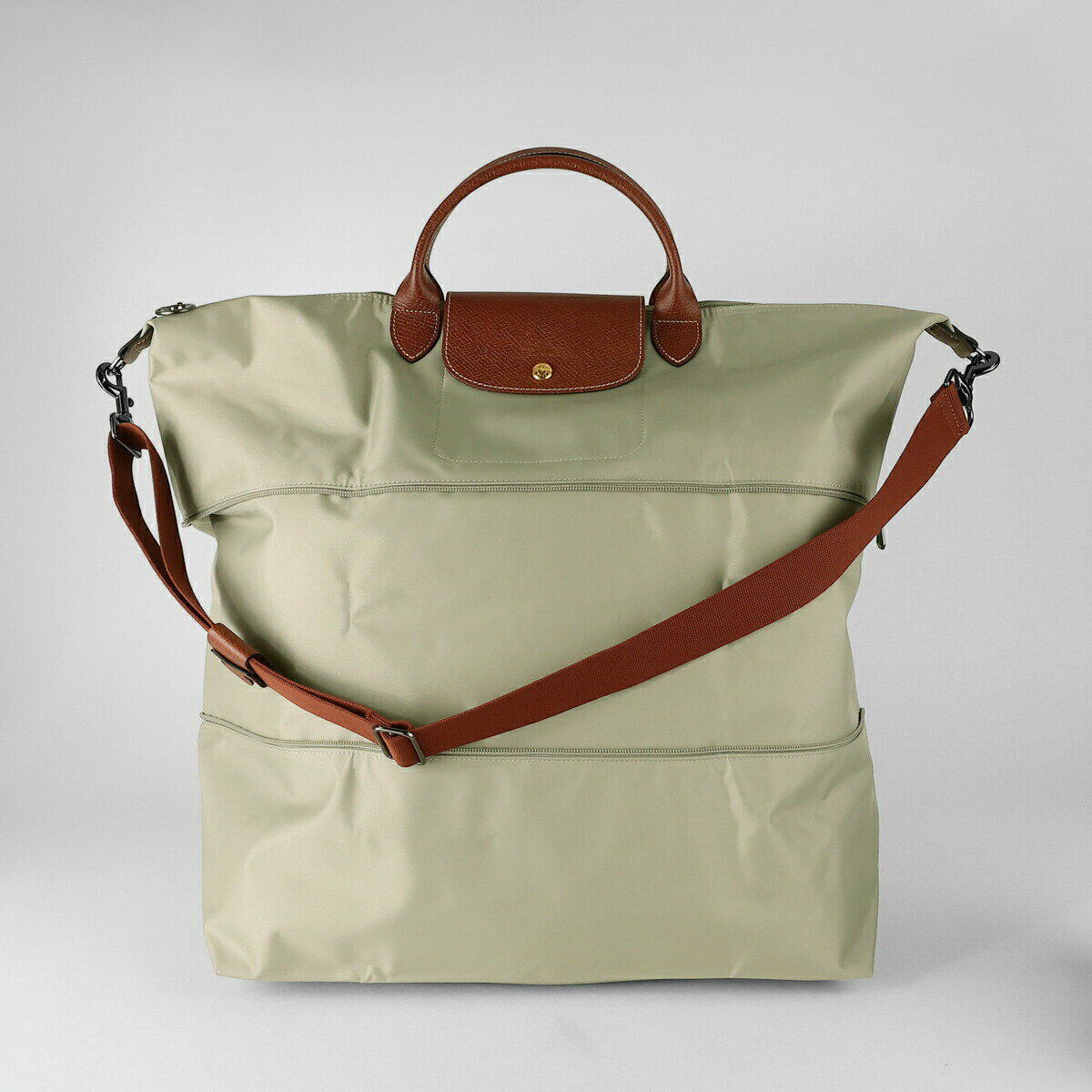 ロンシャンベージュ ナイロンレザーボストンバッグトラベルバッグショルダー付き 国内発送♡伸縮自在 Longchamp*2way*ショルダーバック 旅行 (Longchamp