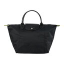 【P5倍4/25限定さらに最大5000円クーポン対象】ロンシャン ハンドバッグ LONGCHAMP ル プリアージュ グリーン TOP HANDLE Mサイズ 1623 919 001 レディース ブラック 黒