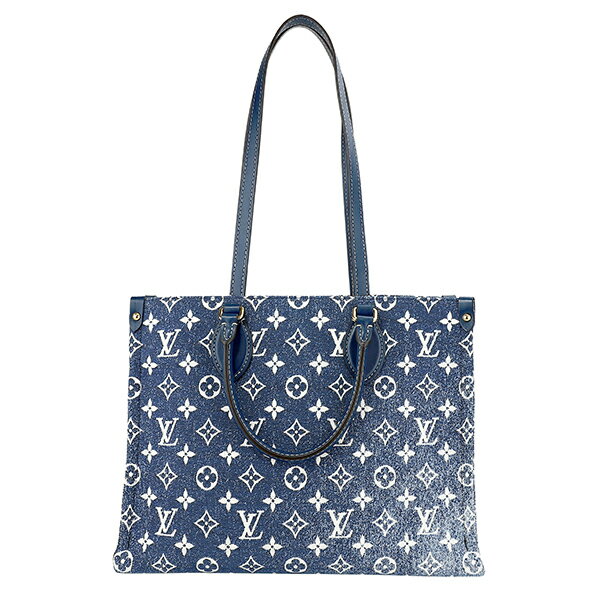 ルイヴィトン トートバッグ Louis Vuitton モノグラム ジャガード デニム オンザゴー M59608 レディース ブルー 青のサムネイル