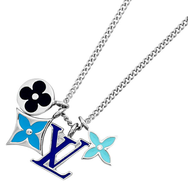 【7/15限定★全品ポイント10倍★】ルイヴィトン ネックレス Louis Vuitton モノグラム M00917 レディース シルバー 銀 ブルー系のサムネイル