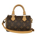 ルイヴィトン バッグ モノグラム（レディース） 【最大5,000円OFFクーポン対象】ルイヴィトン ショルダーバッグ Louis Vuitton モノグラム ナノ・スピーディ M81085 レディース ブラウン 茶