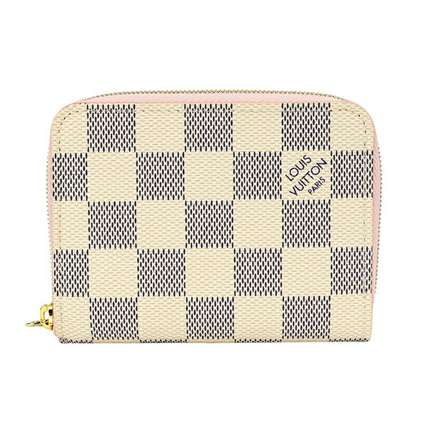 【1,000円OFFクーポン】ルイヴィトン 2つ折り財布 Louis Vuitton ダミエ ジッピー・コインパース N60229 レディース ホワイト 白 ピンク