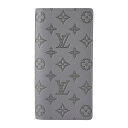 ルイヴィトン 長財布 Louis Vuitton モノグラム・シャドウ ポルトフォイユ・ブラザ M81335メンズ グレー