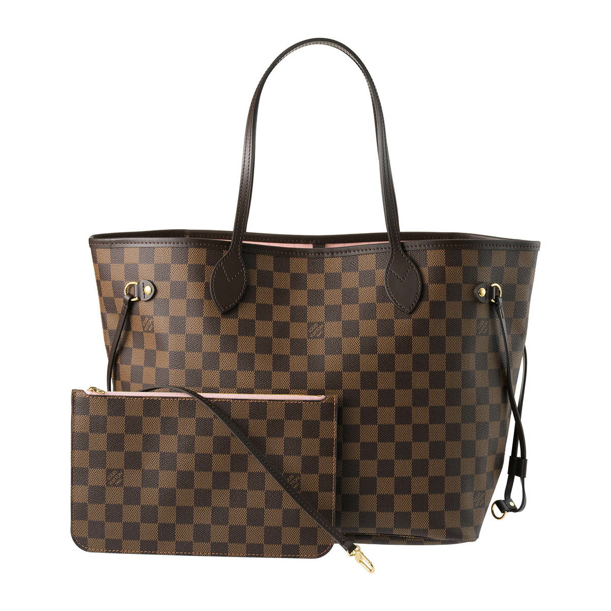 【新春P5倍！さらに最大5,000円OFFクーポン】ルイヴィトン トートバッグ Louis Vuitton ダミエ・エベヌ ネヴァーフル MM N40598 レディース ブラウン 茶 ピンク