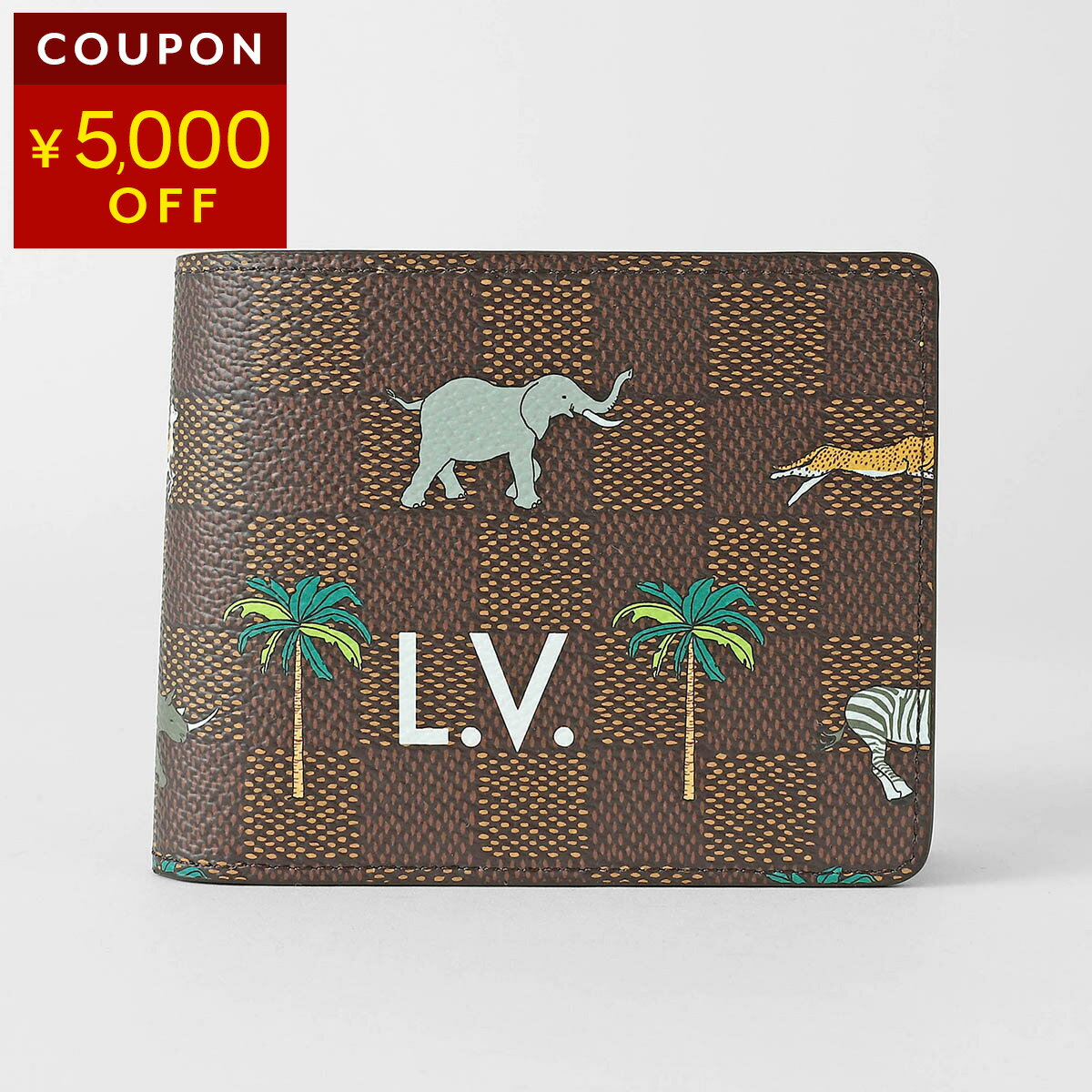 LOUIS VUITTON - ルイヴィトン 2つ折り財布 Louis Vuitton ルイヴィトン×ザ・ダージリン リミテッド ポルトフォイユ・ミュルティプル N40870 ユニセックス ブラウン 茶【P5倍★4/20限定！さらに1万円で1,000円OFF★最大5,000円OFFクーポン配布中】