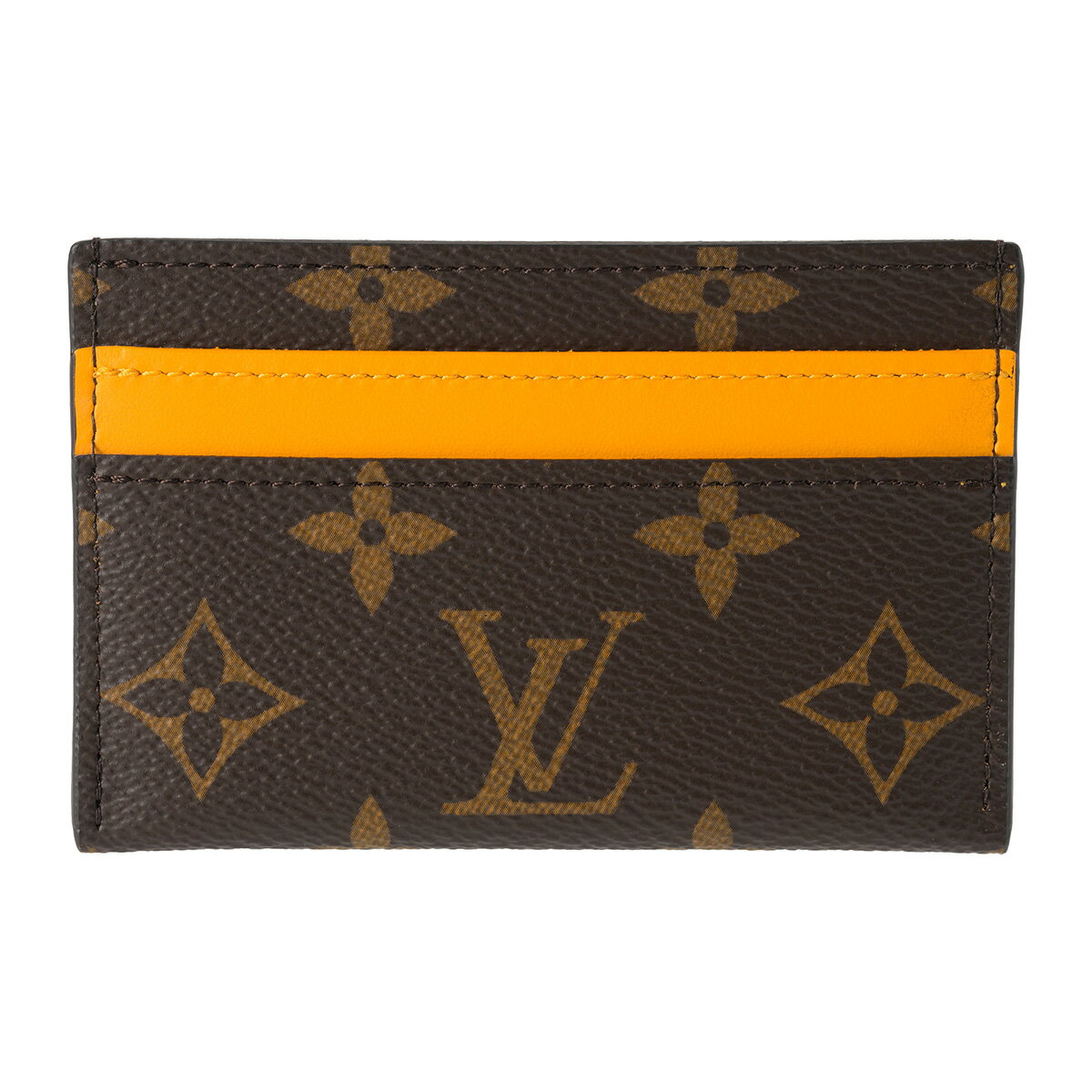 Rakuten - ルイヴィトン カードケース Louis Vuitton モノグラム マカサー カードケース ポルト カルト・ダブル M12844 ユニセックス ブラウン 茶 イエロー 黄色【P5倍★5/30 0:00〜6/2 09:59まで！さらに1万円で1,000円OFF★最大5,000円OFFクーポン配布中】