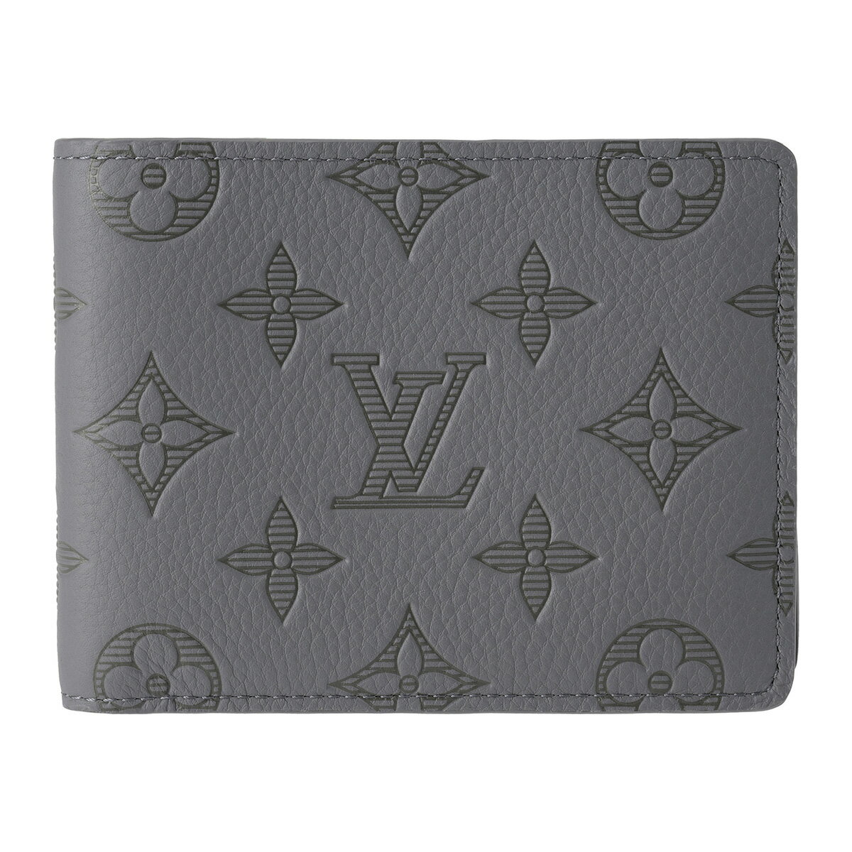 ルイヴィトン 2つ折り財布 Louis Vuitton モノグラム・シャドウ PORTEFEUILLE MULTIPLE M81383 メンズ グレー
