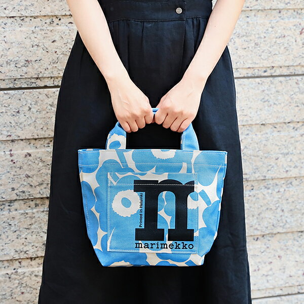 【最大5,000円OFFクーポン対象】マリメッコ ハンドバッグ Marimekko ウニッコ MONO MINI TOTE 091970 845 レディース ライトブルー 水色