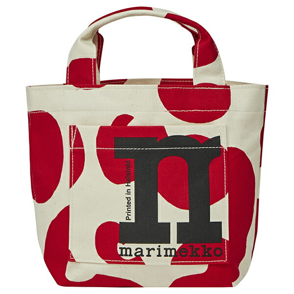 【最大5,000円OFFクーポン対象】マリメッコ トートバッグ Marimekko プッロポスティ Mono Mini Tote 091975 830 レディース レッド 赤 ホワイト