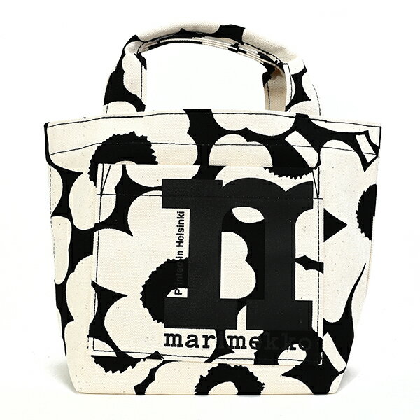 【最大5,000円OFFクーポン対象】マリメッコ ハンドバッグ Marimekko ウニッコ MONO MINI TOTE 092197 908 レディース ブラック 黒 ホワイト 白