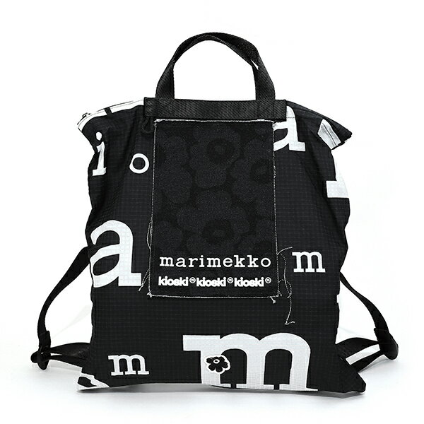 マリメッコ 【最大5,000円OFFクーポン対象】マリメッコ リュックサック Marimekko ファニー B-PACK MARIMERKKI 092209 992 ユニセックス ブラック 黒 ホワイト 白