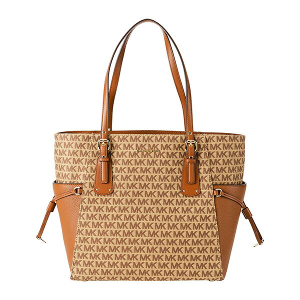 【最大3000円OFFクーポン★10/15(金)14：00まで】マイケルコース トートバッグ MICHAEL KORS 30T9LV6T4J 358 バッグ ボイジャー VOYAGER SMALL LOGO JACQUARD TOTE レディース BEIGE(ベージュ)/EBONY(エボニー) ベージュ/ブラウン 茶【 送料無料】