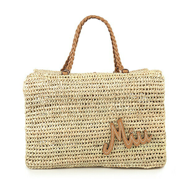 【最大5,000円OFFクーポン対象】ミュウミュウ トートバッグ MIU MIU ロゴパッチ 5BG227 VOOO 2DOZ レディース ベージュのサムネイル