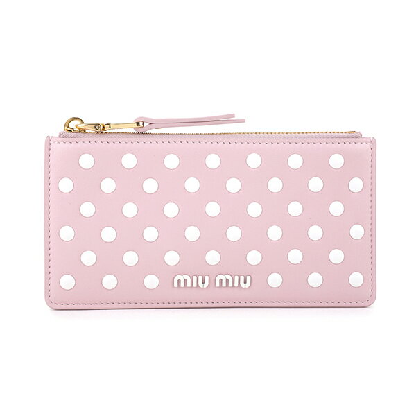 【10%OFF★楽天スーパーSALE対象】ミュウミュウ カードケース MIU MIU ドットスタッズ 5MB006 2DRA F0V4C レディース ピンク