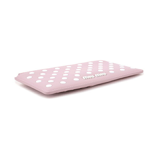 【10%OFF楽天スーパーSALE対象★最大5000円OFFクーポン】ミュウミュウ カードケース 5MB006 2DRA F0V4C ドットスタッズ レディース ピンク【送料無料】【当店通常価格 41800円】
