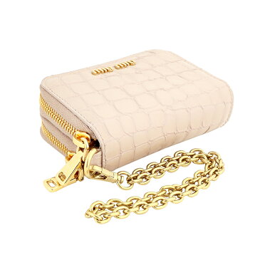 【10%OFF楽天スーパーSALE対象★最大5000円OFFクーポン】ミュウミュウ カードケース 5MC078 2DQ8 F0NZ2 レディース ピンクベージュ【送料無料】【当店通常価格 55800円】