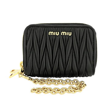 【10%OFF楽天スーパーSALE対象★最大5000円OFFクーポン】ミュウミュウ カードケース 5MC078 N88 F0002 レディース ブラック 黒 ホワイト 白【送料無料】【当店通常価格 69800円】