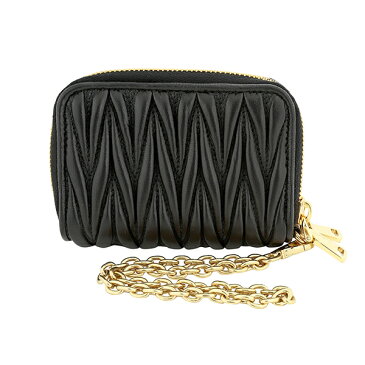 【10%OFF楽天スーパーSALE対象★最大5000円OFFクーポン】ミュウミュウ カードケース 5MC078 N88 F0002 レディース ブラック 黒 ホワイト 白【送料無料】【当店通常価格 69800円】