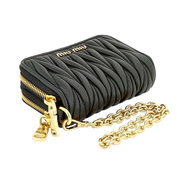 【10%OFF楽天スーパーSALE対象★最大5000円OFFクーポン】ミュウミュウ カードケース 5MC078 N88 F0002 レディース ブラック 黒 ホワイト 白【送料無料】【当店通常価格 69800円】