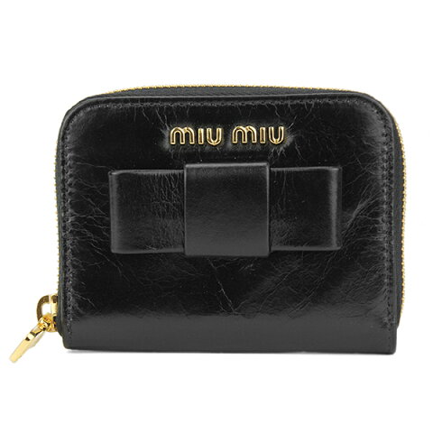 【最大5000円OFFクーポン★11/24(火)14：00まで】ミュウミュウ コインケース MIU MIU 5MM268 2B4R F0002 財布 ヴィッテロ シャイン VITELLO SHINE F レディース NERO ブラック 黒【 送料無料】