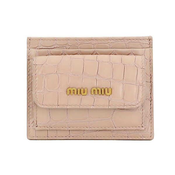 【10%OFF★楽天スーパーSALE対象】ミュウミュウ カードケース MIU MIU クロコダイル プリント レザー 5MC081 2DQ8 F0NZ2 レディース ピンク系