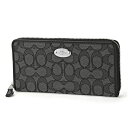 コーチ アウトレット 長財布(ラウンドファスナー) COACH OUTLET F53539 SVDK6 財布 シグネチャー SIGNATURE アウトライン シグネチャー アコーディオン ジップ アラウンド レディース SMOKE BLACK/BLACK スモークブラック/ブラック 黒 シンプ