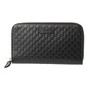 グッチ 財布（レディース） 【最大5000円クーポン対象4/19まで】グッチ 長財布(ラウンドファスナー) GUCCI マイクロ グッチ シマ 449391 BMJ1G 1000 ユニセックス ブラック 黒 アウトレット