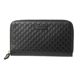 グッチ 財布（メンズ） 【GWスペシャル最大10,000円クーポン対象】グッチ 長財布(ラウンドファスナー) GUCCI マイクロ グッチ シマ 449391 BMJ1G 1000 ユニセックス ブラック 黒 アウトレット